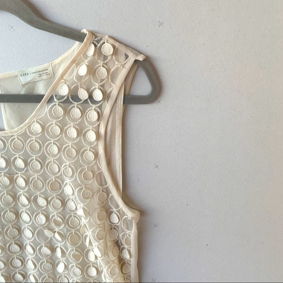 Zara tee shirt collection sheer dress cream medium - Picture 2 of 10